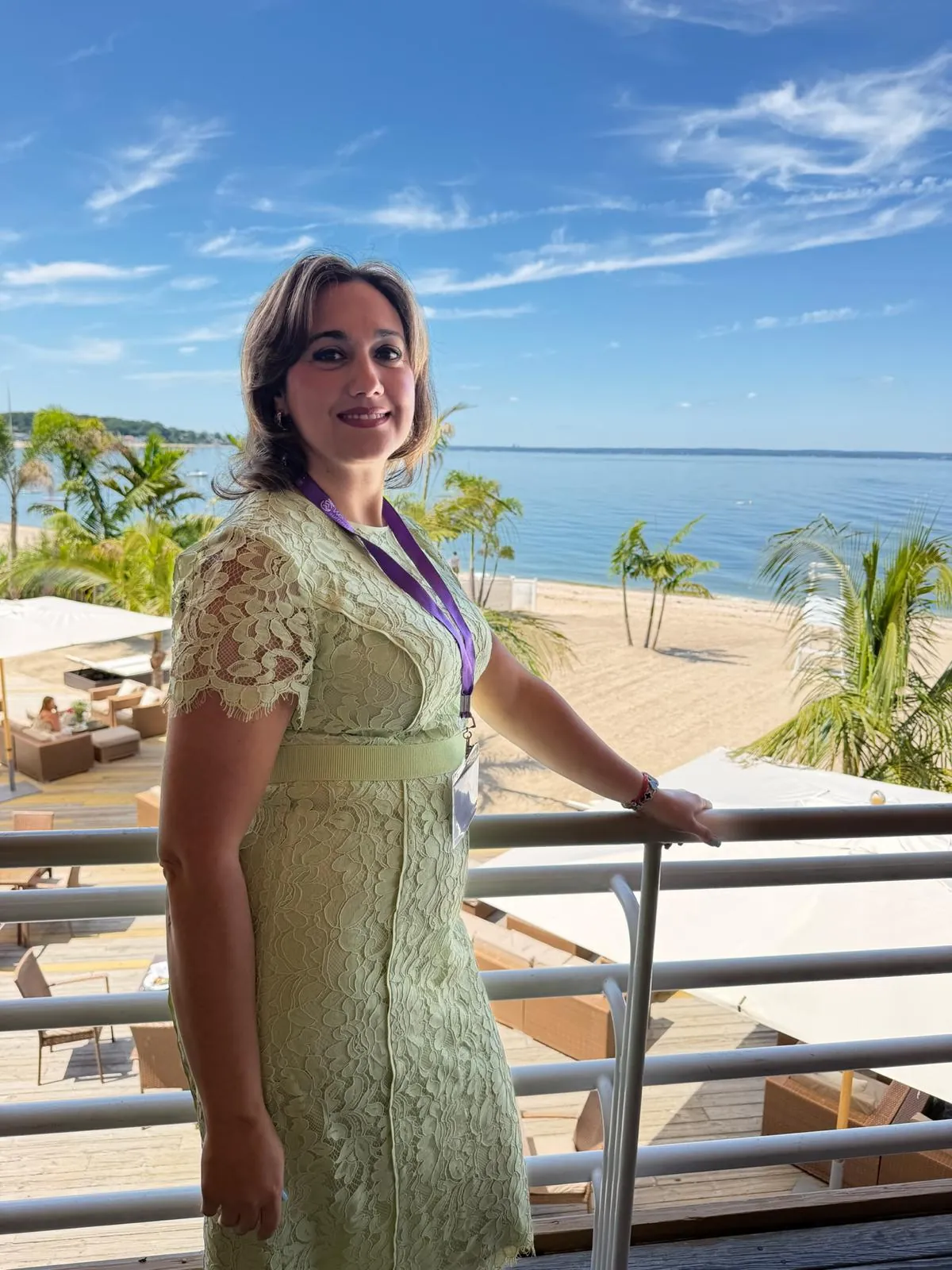 Olga Binyaminov overlooking the sea